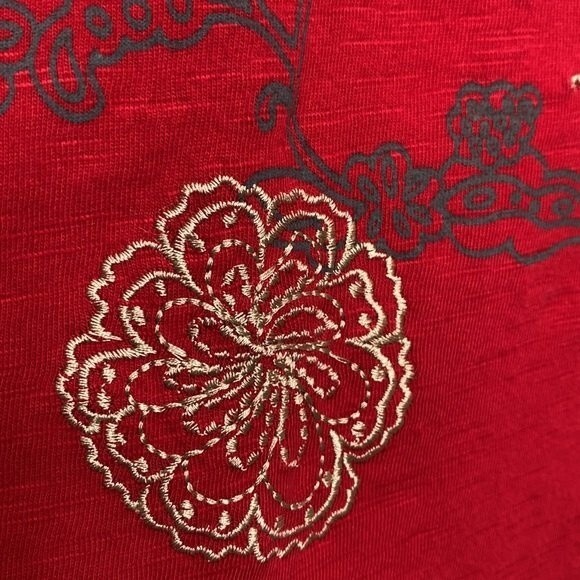 Aventura Schaffer Organic Cotton Floral Embroidery Sleeveless Dress Athleisure - Picture 3 of 15